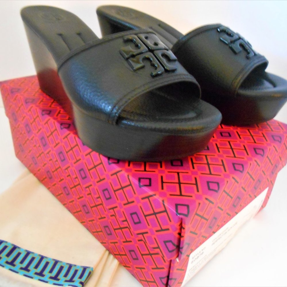 NWT Tory Burch Lowell 2 Wedge Slide Leather Size 7